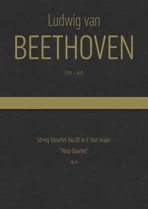 Book cover for Beethoven - String Quartet No.10 in E flat major, "Harp Quartet" Op.74