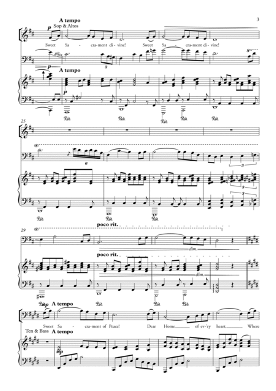 Sweet Sacrament Divine 4-Part scores gallery preview page 4