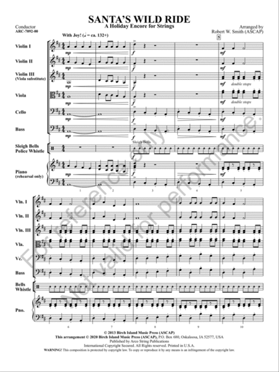 Santa's Wild Ride String Orchestra scores gallery preview page 4