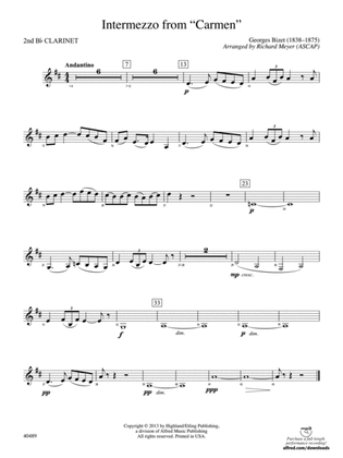 Intermezzo from Carmen: 2nd B-flat Clarinet
