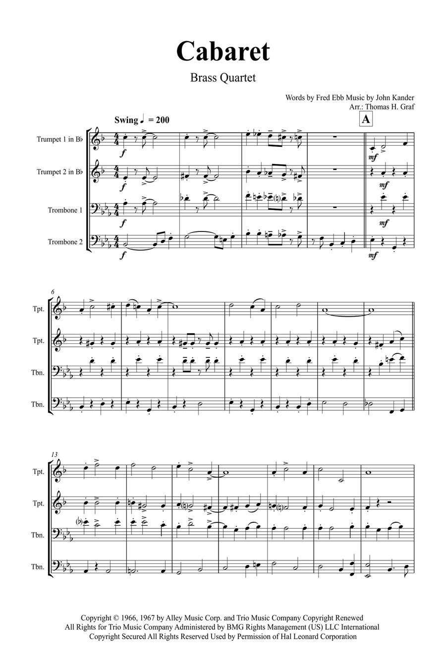 Cabaret Brass Quartet scores gallery preview page 1