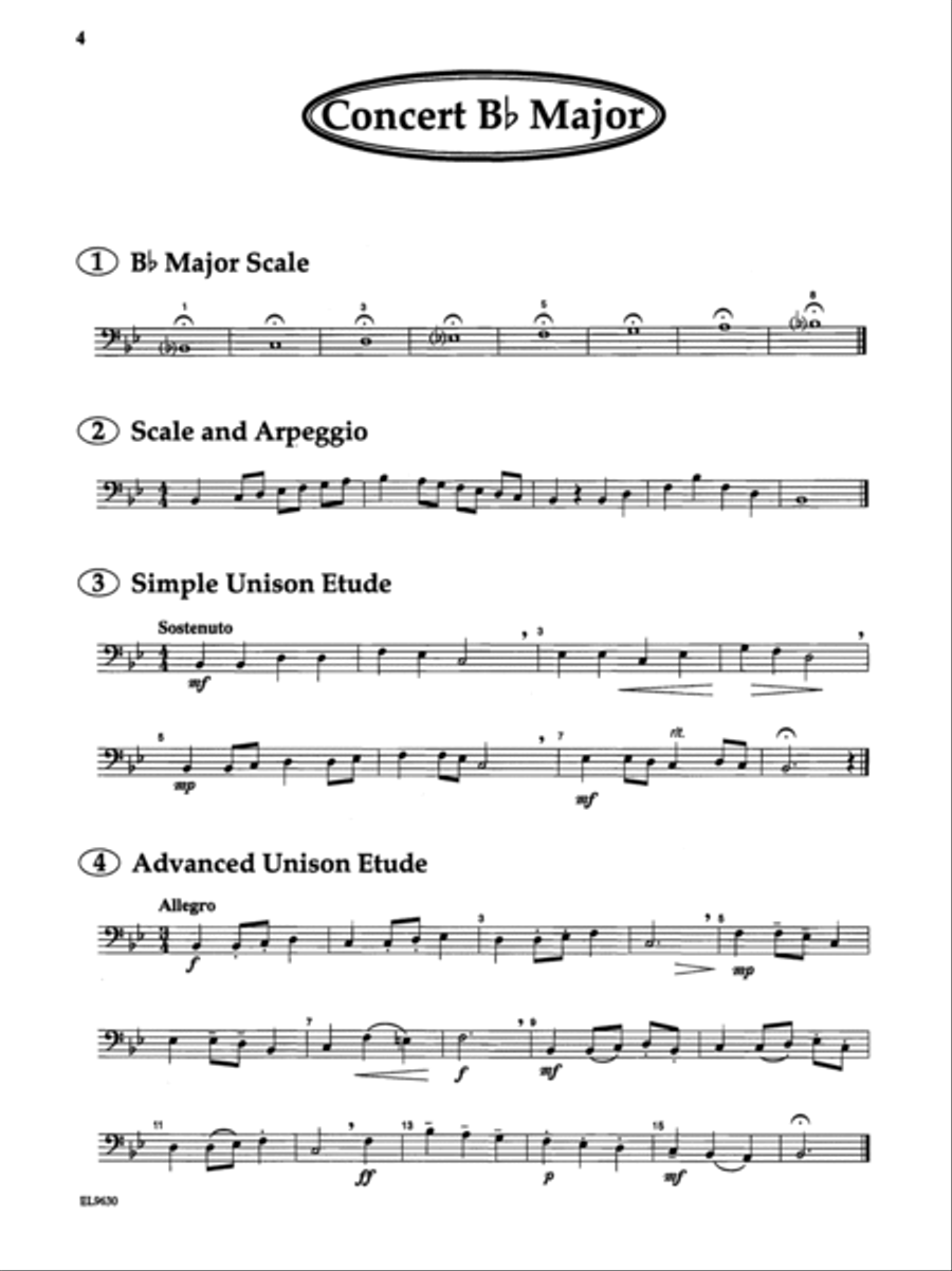 Directional Warm-Ups for Band (concert band method book - Part Book Set H: Euphonium TC/BC, Tuba Concert Band scores gallery preview page 4
