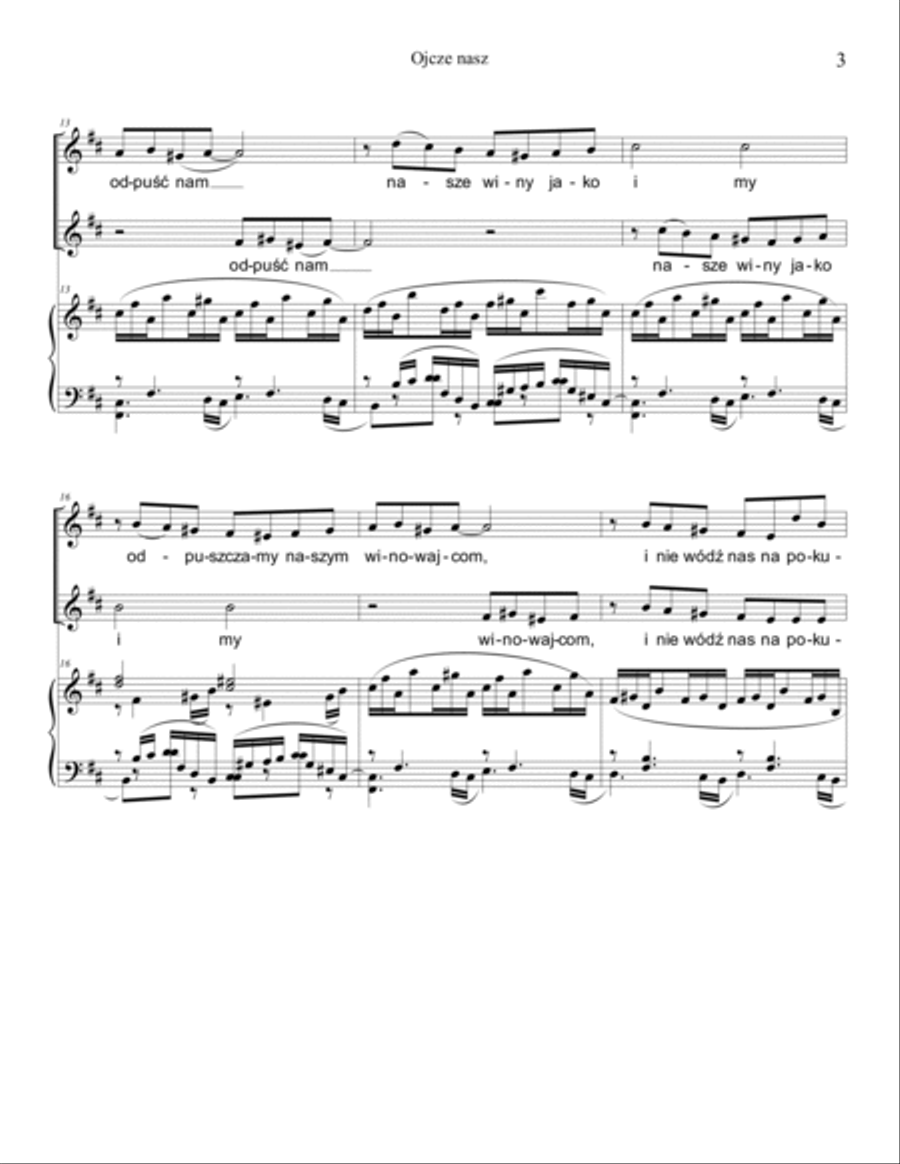 Ojcze nasz 2-Part scores gallery preview page 3