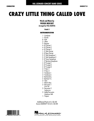 Book cover for Crazy Little Thing Called Love (arr. Paul Murtha) - Conductor Score (Full Score)