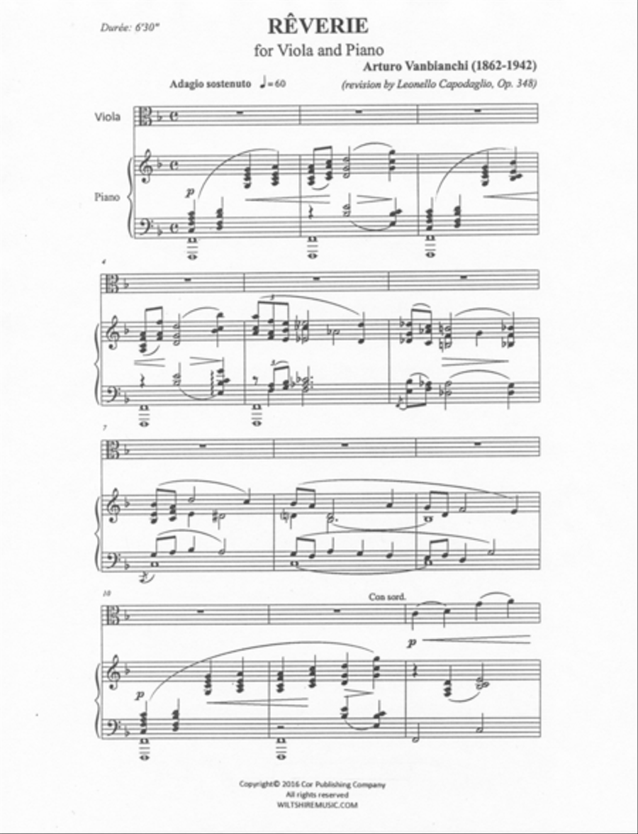 REVERIE (LEONELLO CAPODAGLIO) Viola scores gallery preview page 2