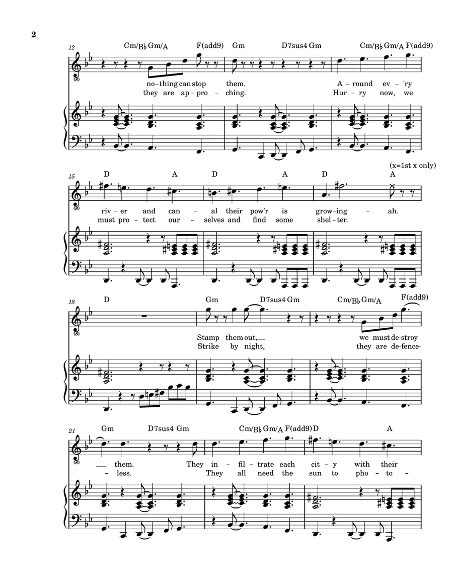 The Return Of The Giant Hogweed Piano, Vocal, Guitar scores gallery preview page 3