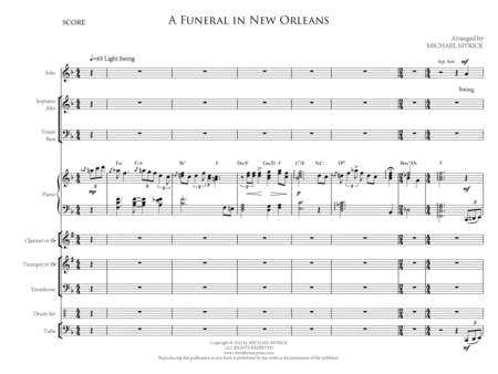 A Funeral in New Orleans SCORE AND INSTRUMENT PARTS image number null