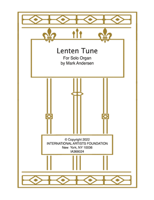 Book cover for Lenten Tune for solo organ by Mark Andersen
