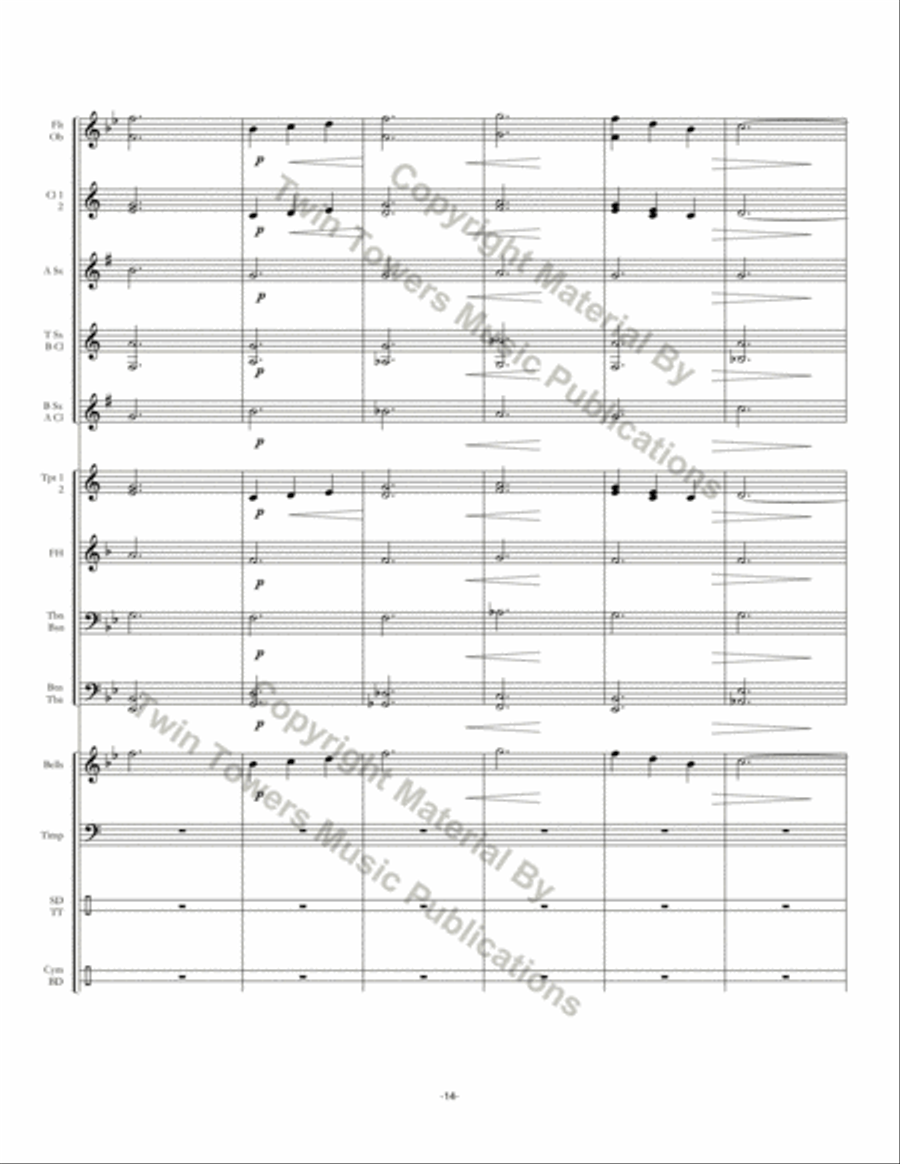 On An Old Gaelic Melody Concert Band scores gallery preview page 15