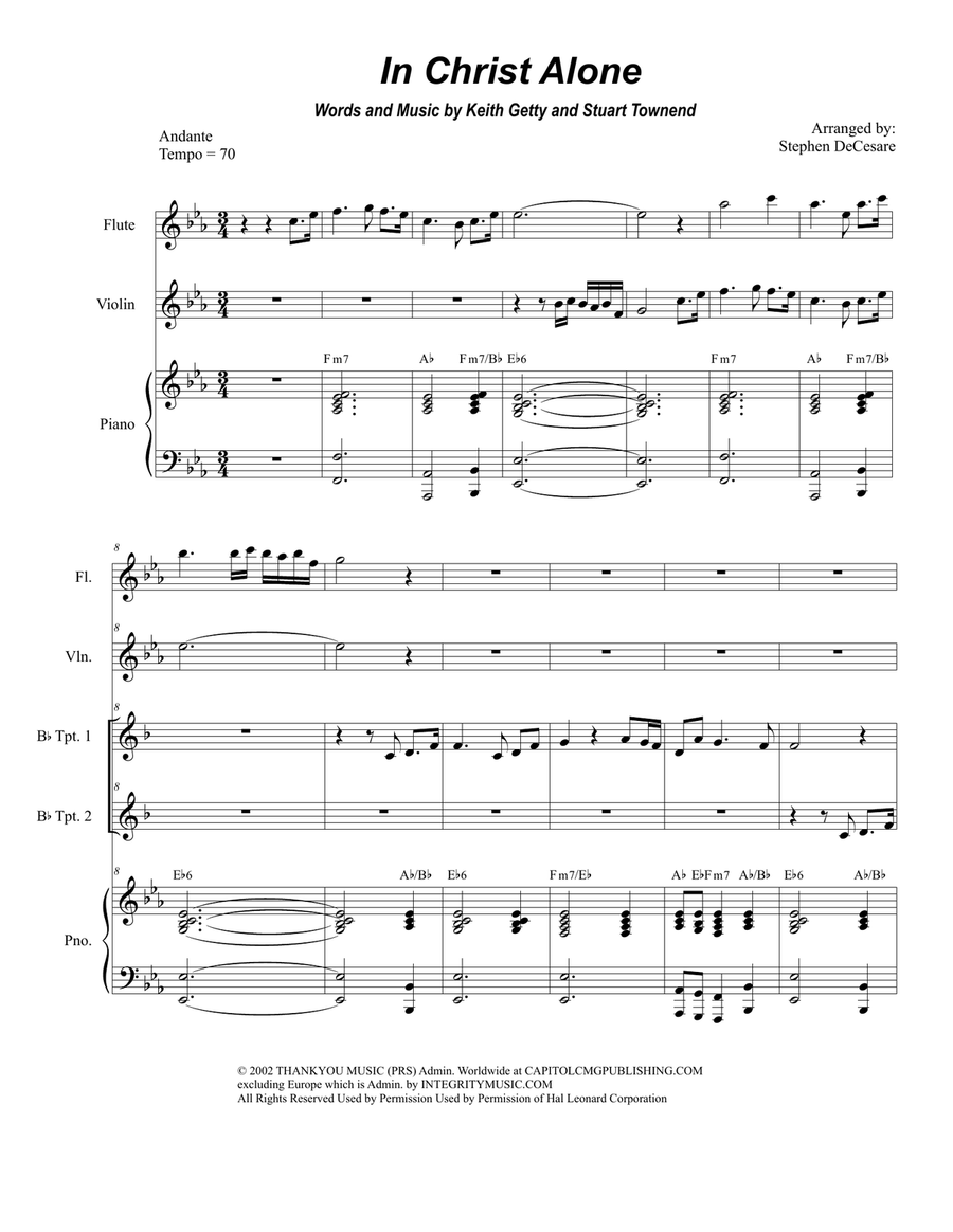 In Christ Alone Trumpet Duet scores gallery preview page 1
