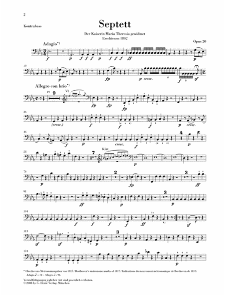 Septet in E-flat Major, Op. 20 Bassoon scores gallery preview page 9