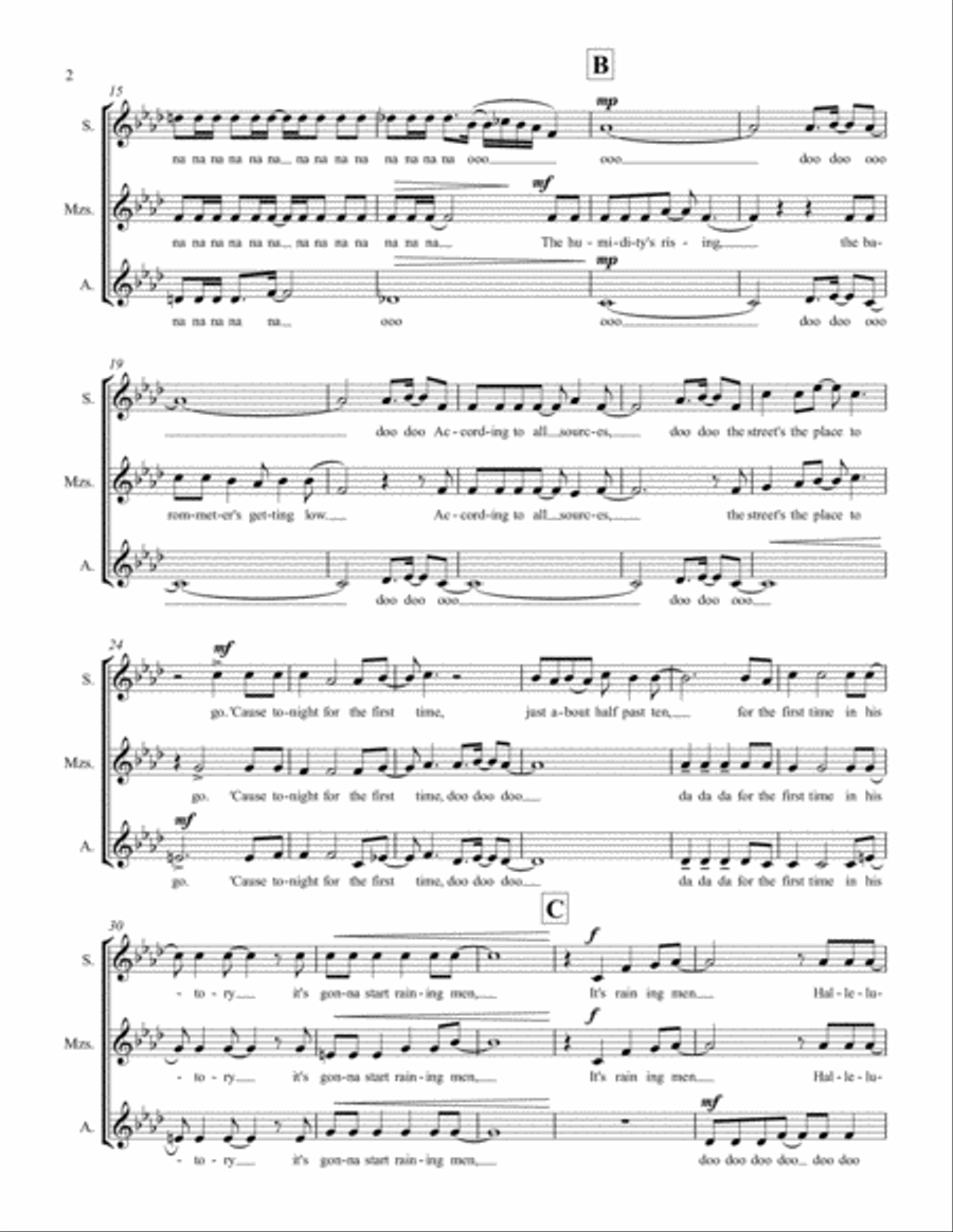 It's Raining Men SSA scores gallery preview page 2