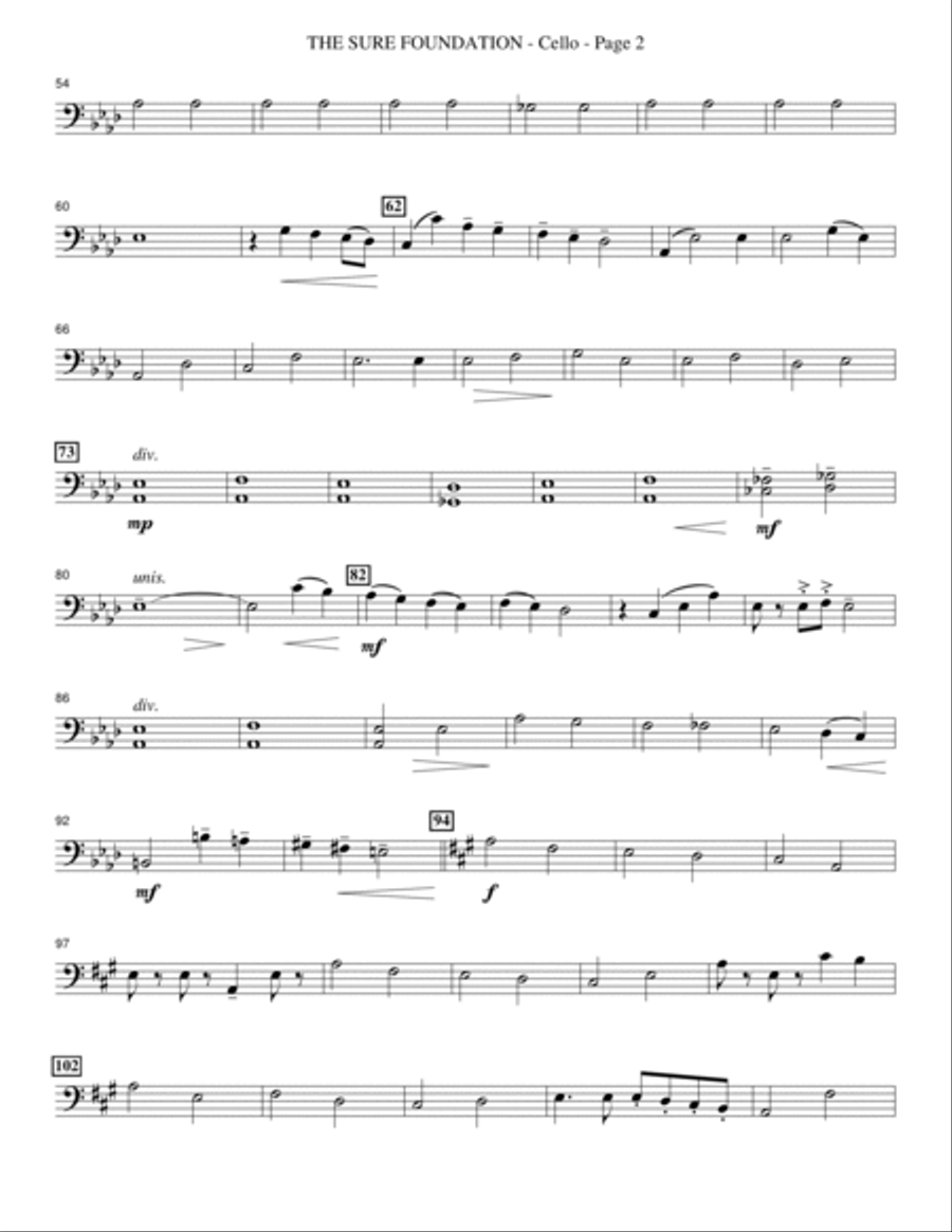 The Sure Foundation - Cello Choir scores gallery preview page 2