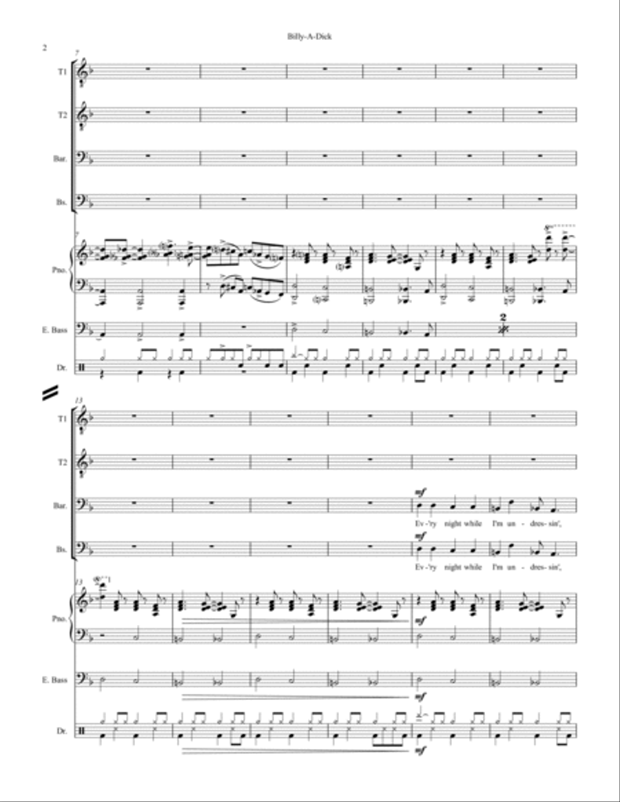 Billy A Dik The Ballad Of The Lonesome Drums Small Ensemble scores gallery preview page 2