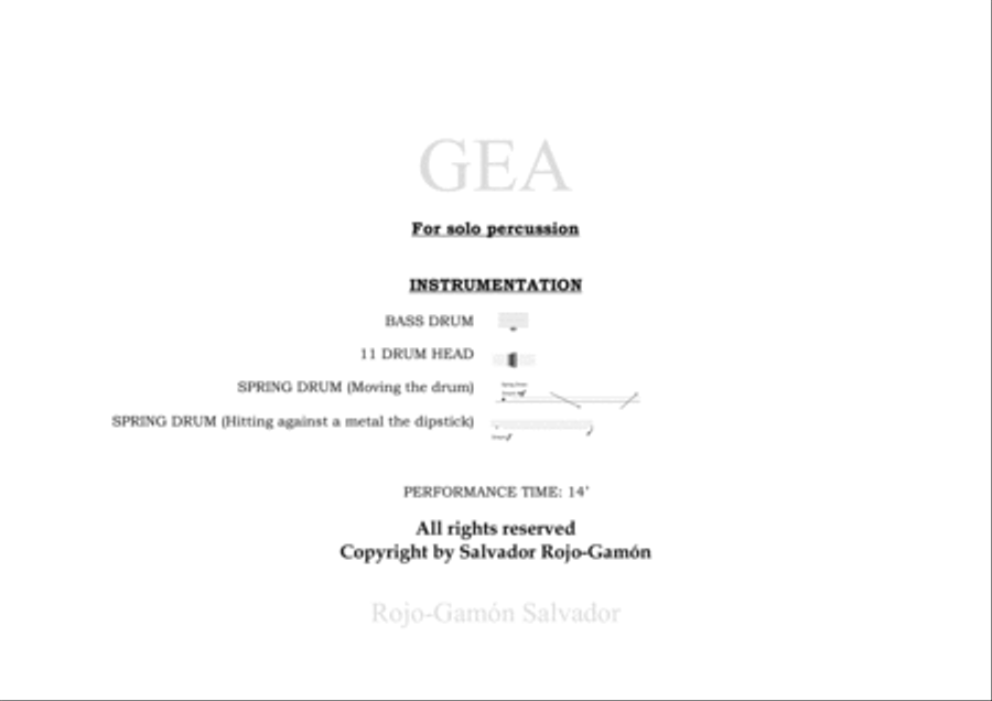 GEA (For percussion) GEA (For percussion) Percussion scores gallery preview page 2