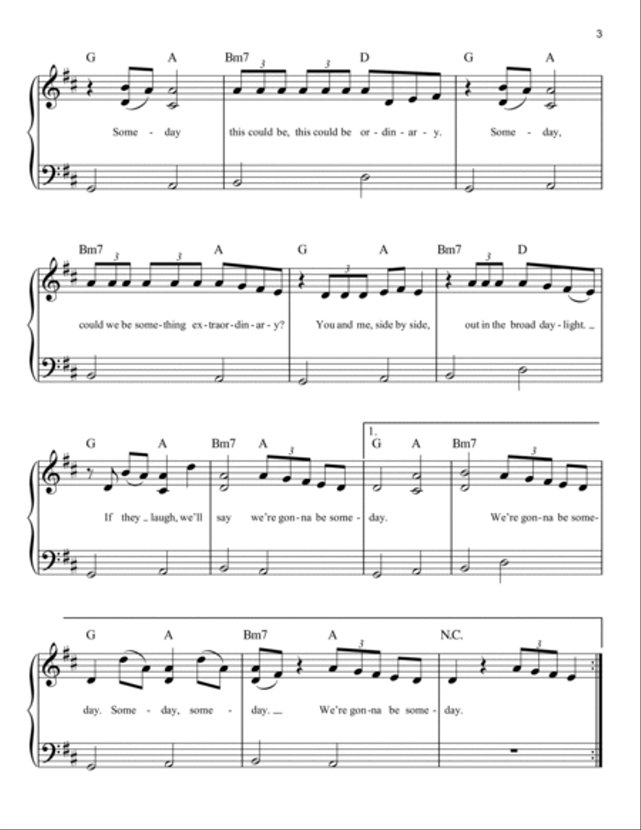 Someday (from Disney's Zombies) Easy Piano scores gallery preview page 3