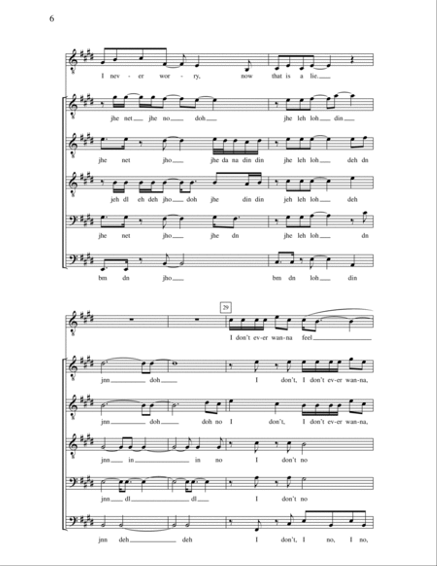 Under The Bridge A Cappella scores gallery preview page 6