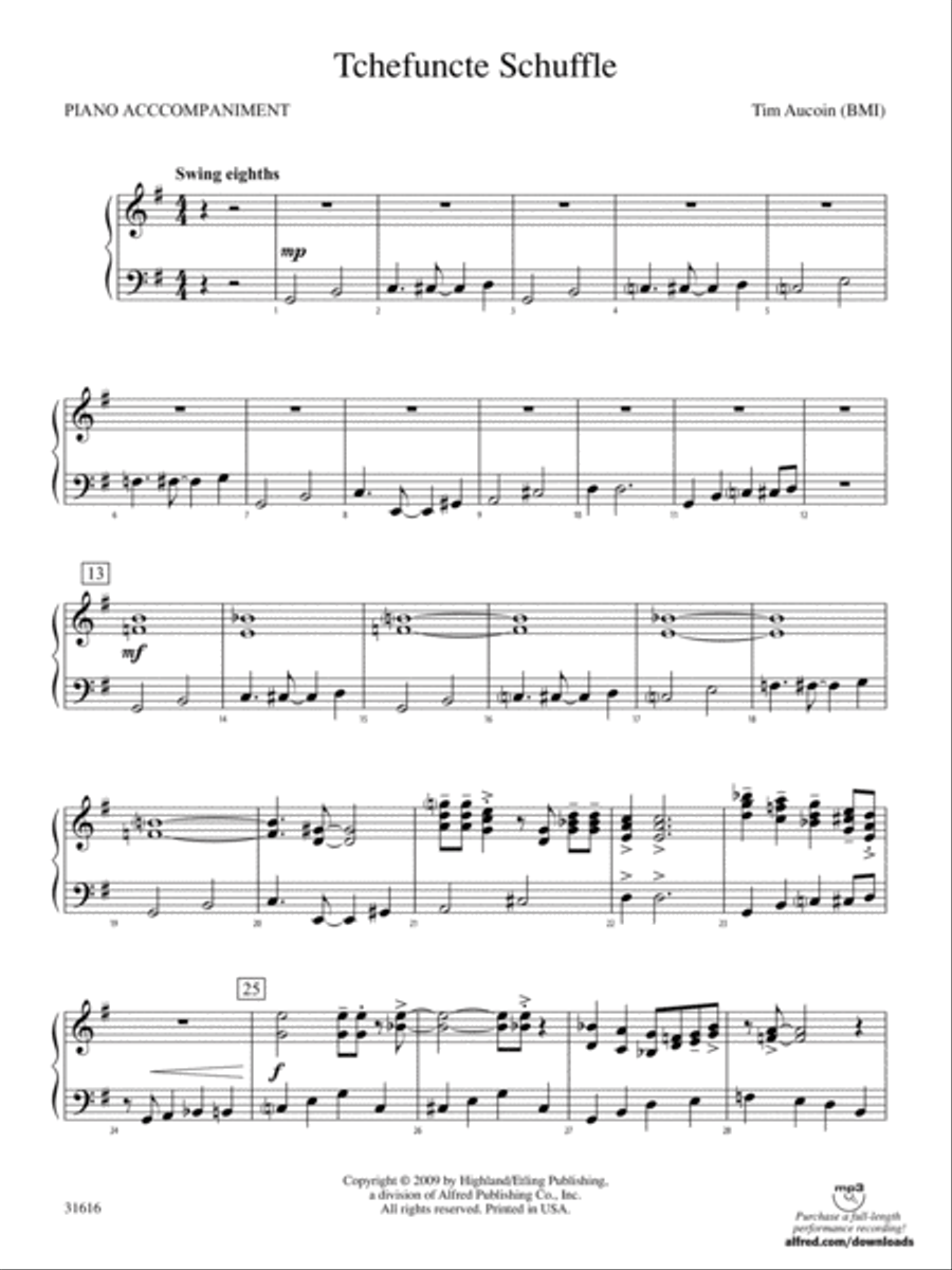 Tchefuncte Shuffle: Piano Accompaniment Orchestra scores gallery preview page 1
