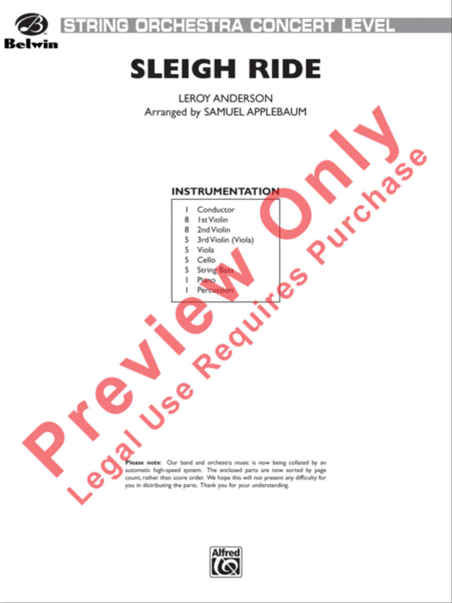 Sleigh Ride Sleigh Ride String Orchestra scores gallery preview page 2