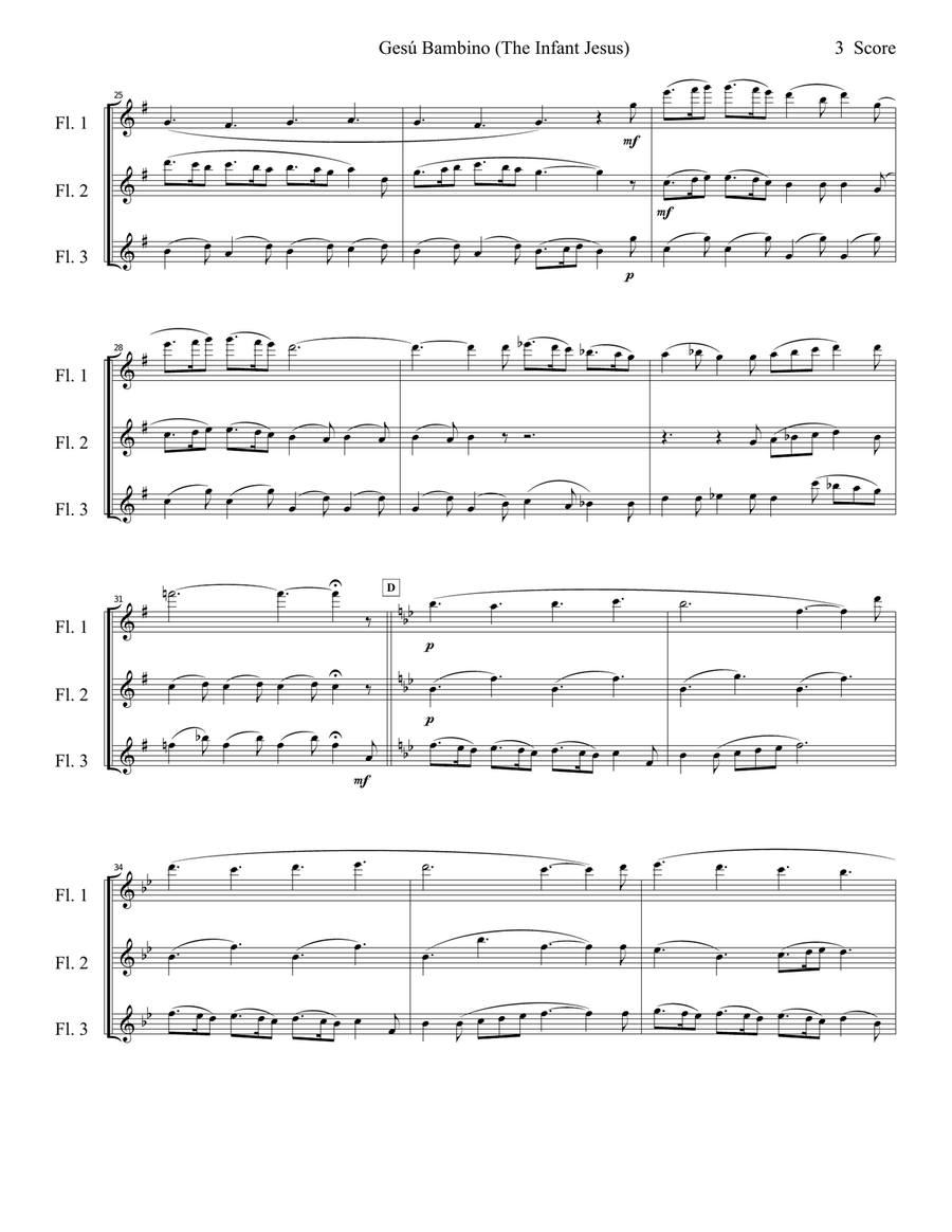 Gesu Bambino for Flute Trio Gesu Bambino for Flute Trio Flute Trio scores gallery preview page 4