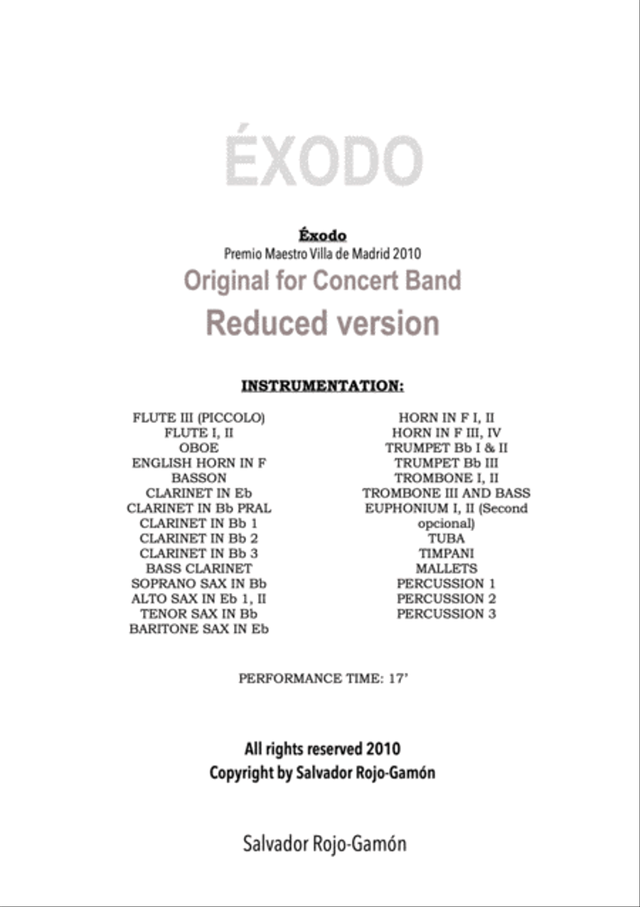 Éxodo (Reduced version) Concert Band scores gallery preview page 2