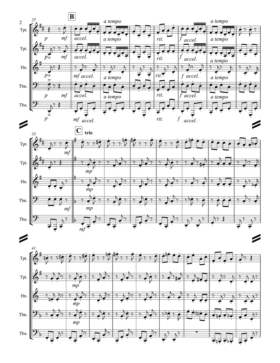 Strauss II – Pizzicato Polka (for Brass Quintet) Brass Quintet scores gallery preview page 3