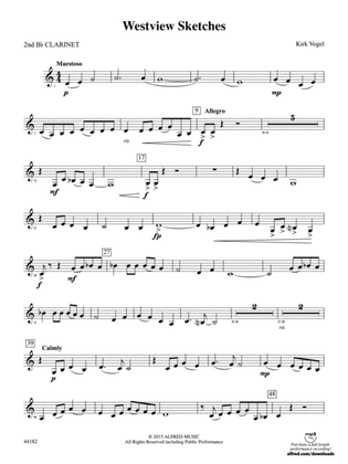 Westview Sketches: 2nd B-flat Clarinet