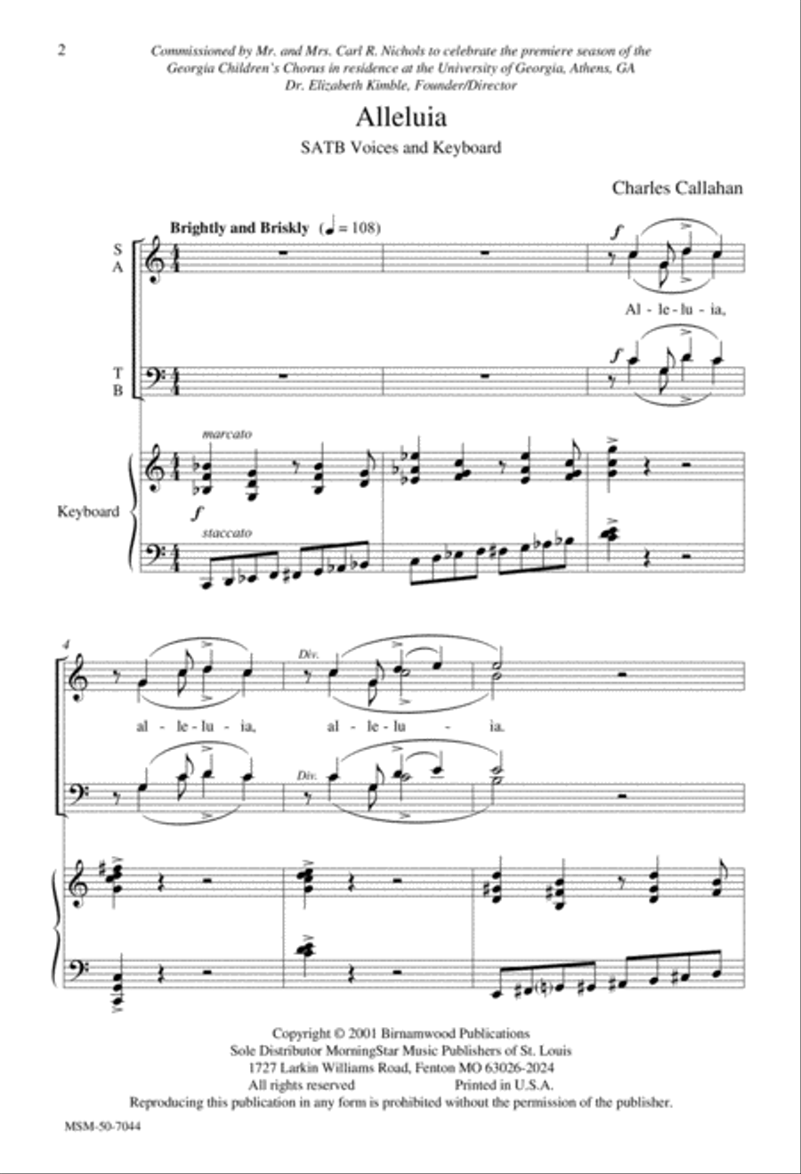 Alleluia 4-Part scores gallery preview page 2