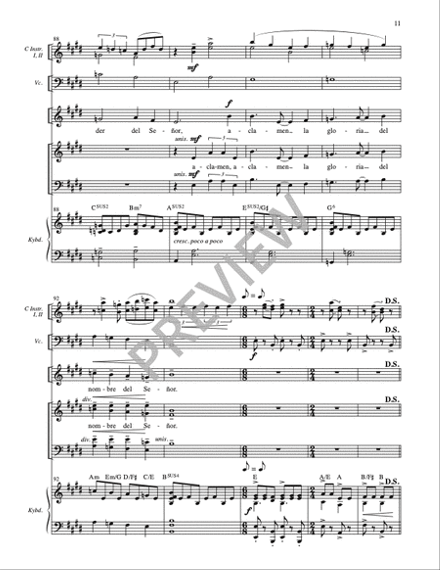 Cuenten las Maravillas del Señor / Proclaim His Marvelous Deeds - Full Score and Parts Cello scores gallery preview page 12