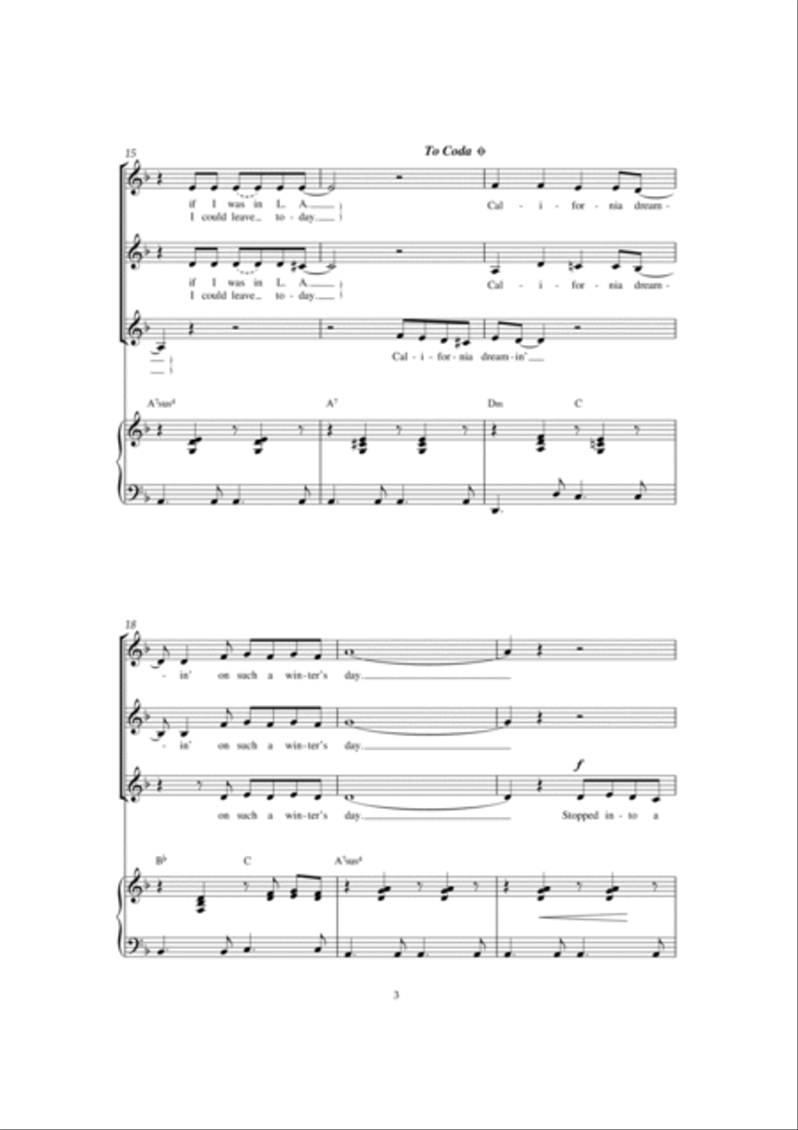 California Dreamin' SSA scores gallery preview page 3