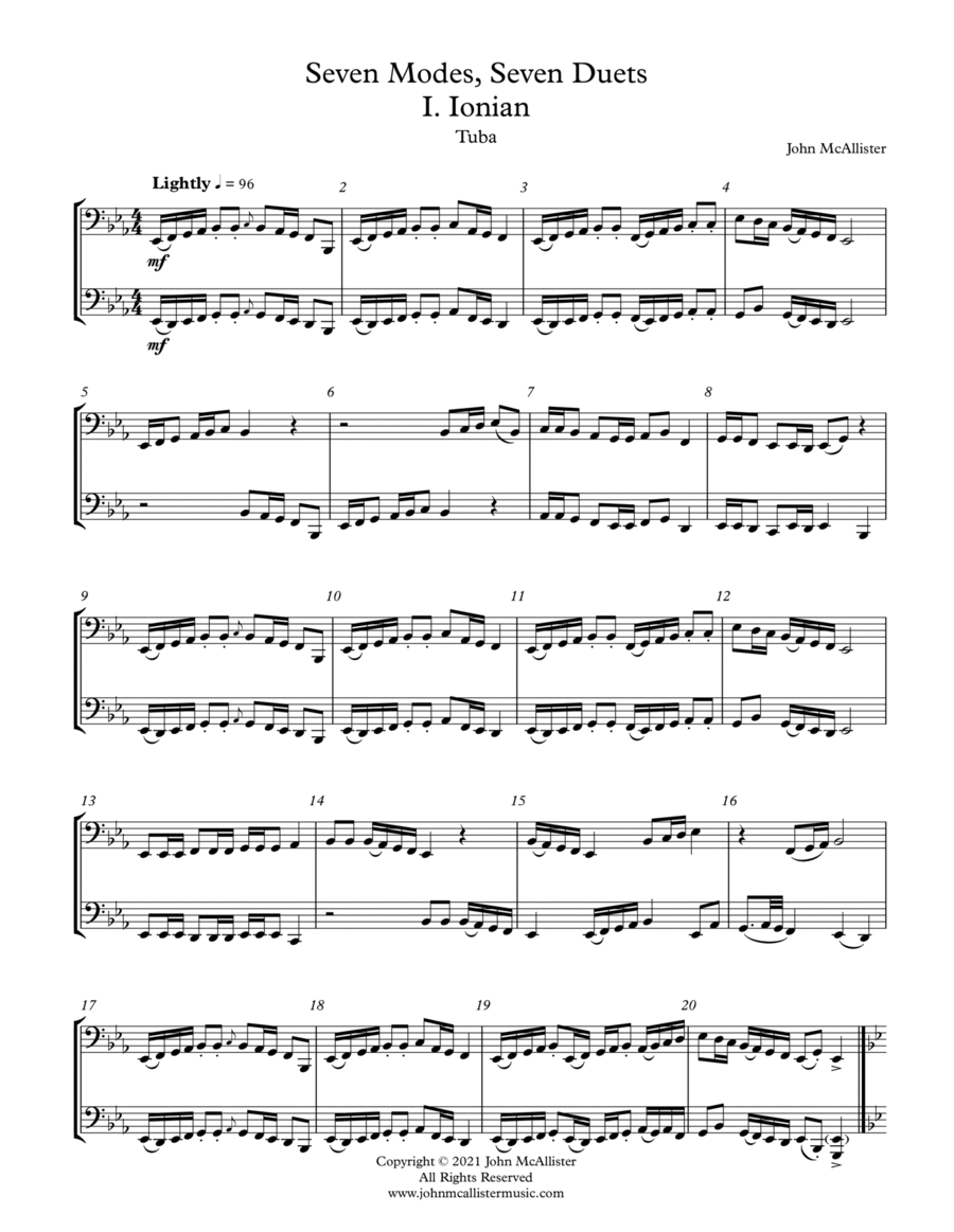 Seven Modes, Seven Duets - Tuba Brass Duet scores gallery preview page 1