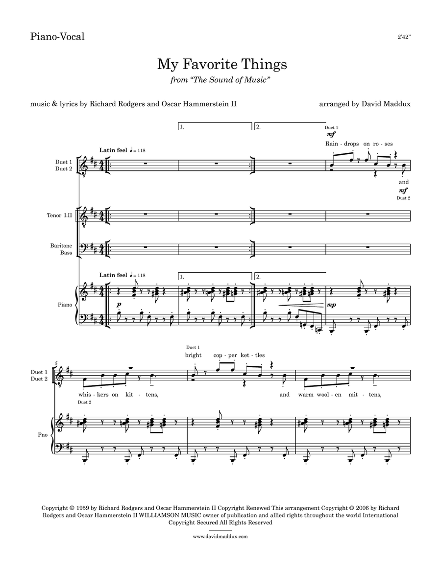 My Favorite Things TTBB scores gallery preview page 1