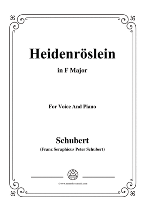 Book cover for Schubert-Heidenröslein in F Major,for voice and piano