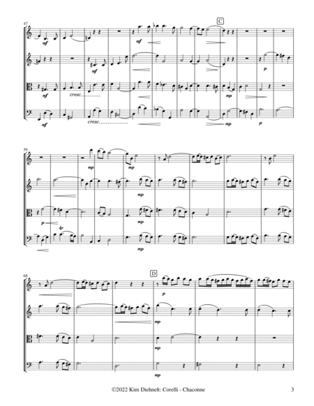 Corelli: Chaconne (Arr. Diehnelt, for String Quartet) image number null
