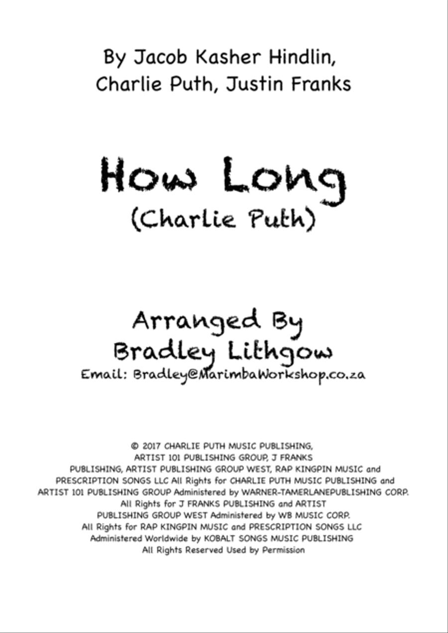 How Long Percussion Ensemble scores gallery preview page 1