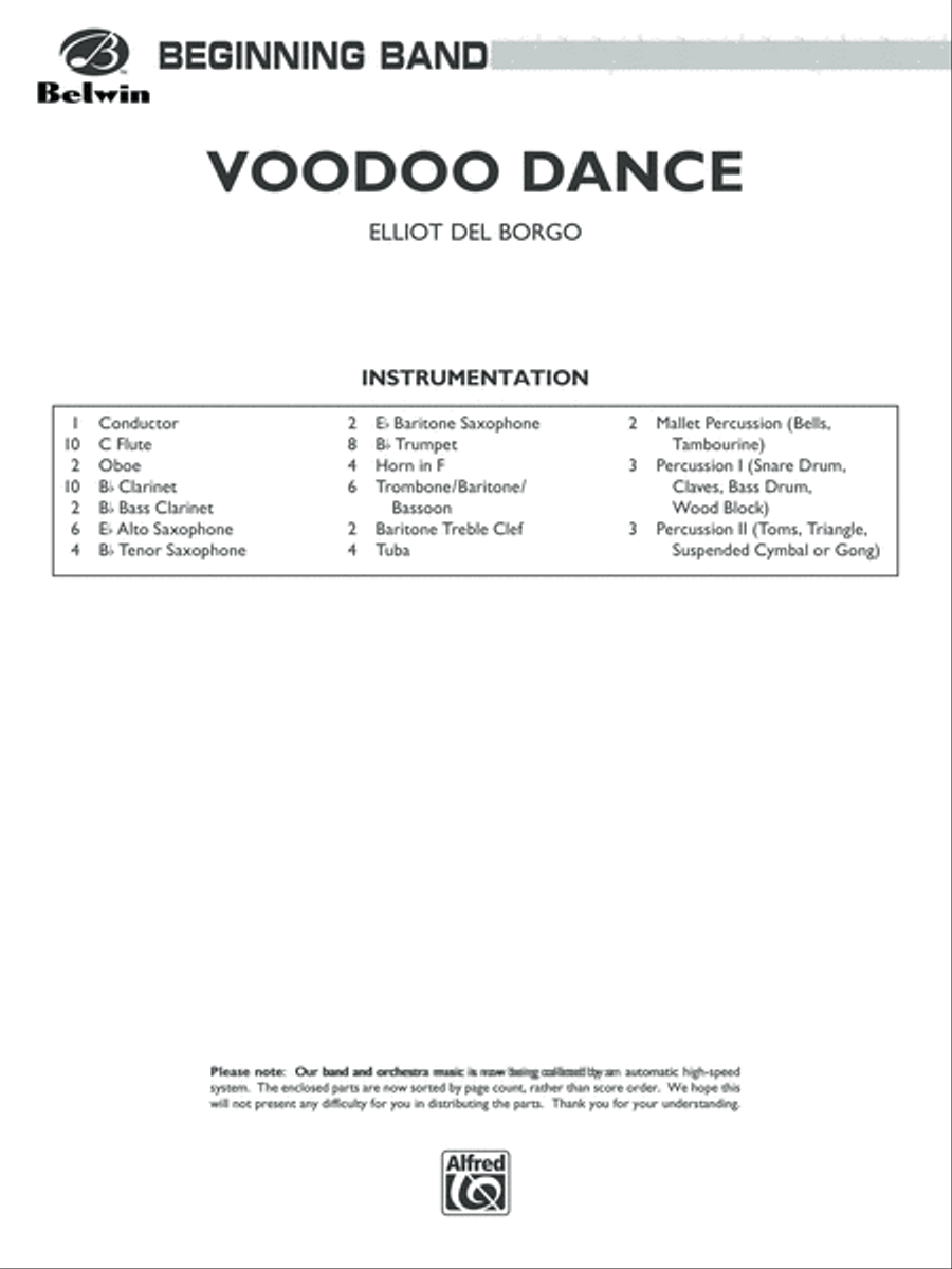 Voodoo Dance: Score Voodoo Dance: Score Concert Band scores gallery preview page 1