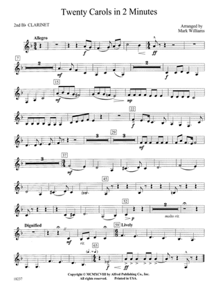 Twenty Carols in 2 Minutes: 2nd B-flat Clarinet