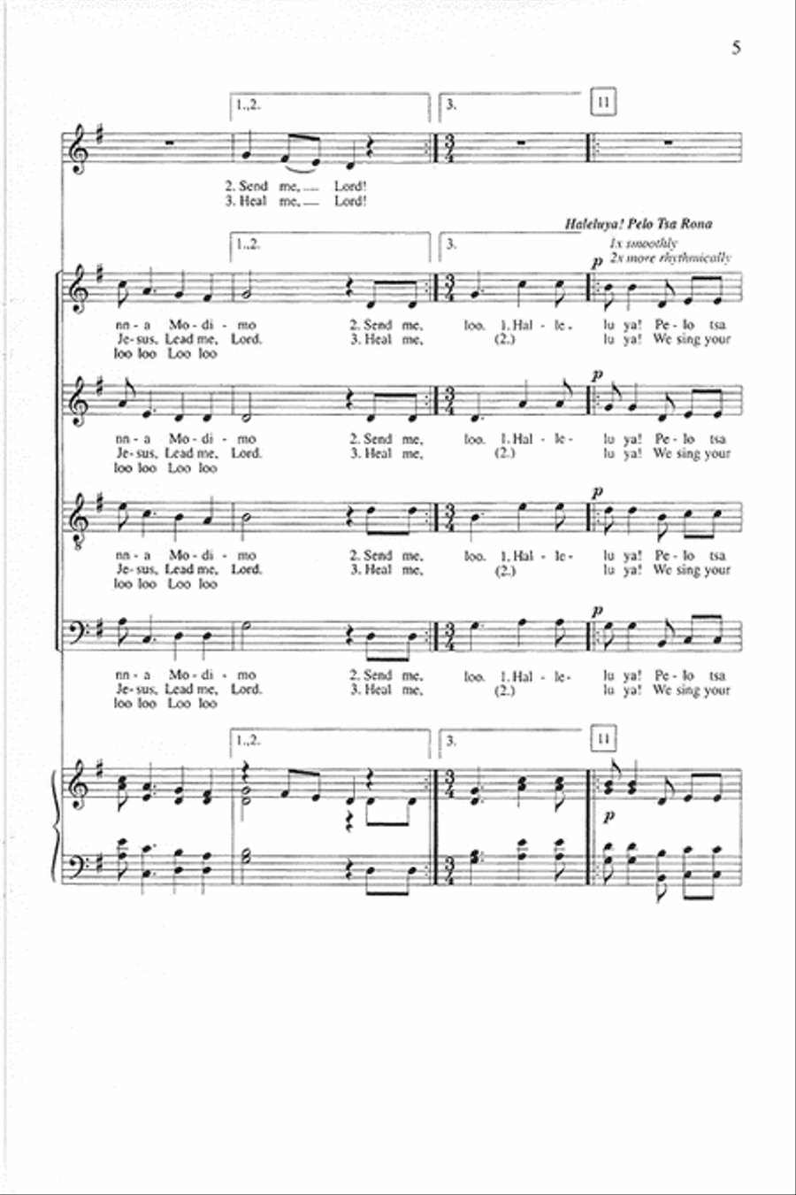 South African Praises (Medley) 4-Part scores gallery preview page 4