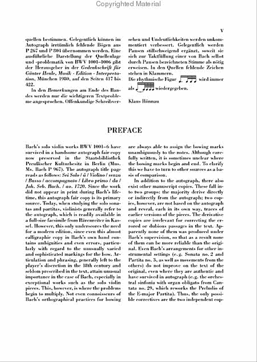 Sonatas and Partitas BWV 1001-1006 Violin Solo scores gallery preview page 3