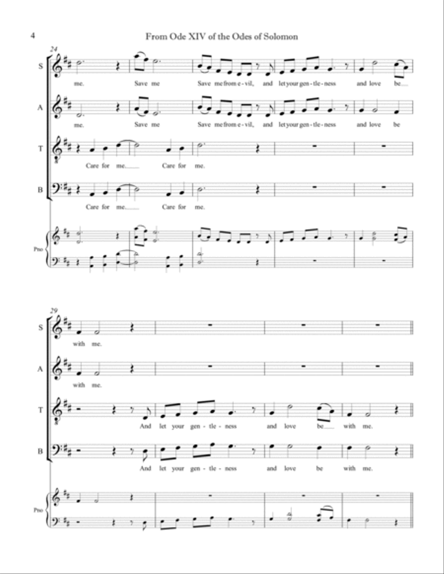 From Ode 14 of the Odes of Solomon 4-Part scores gallery preview page 6