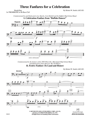 Three Fanfares for a Celebration: (wp) 1st B-flat Trombone B.C.