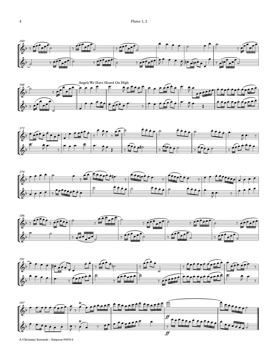 Christmas Serenade for Two Flutes (A Christmas medley of songs) Flute Duet scores gallery preview page 4