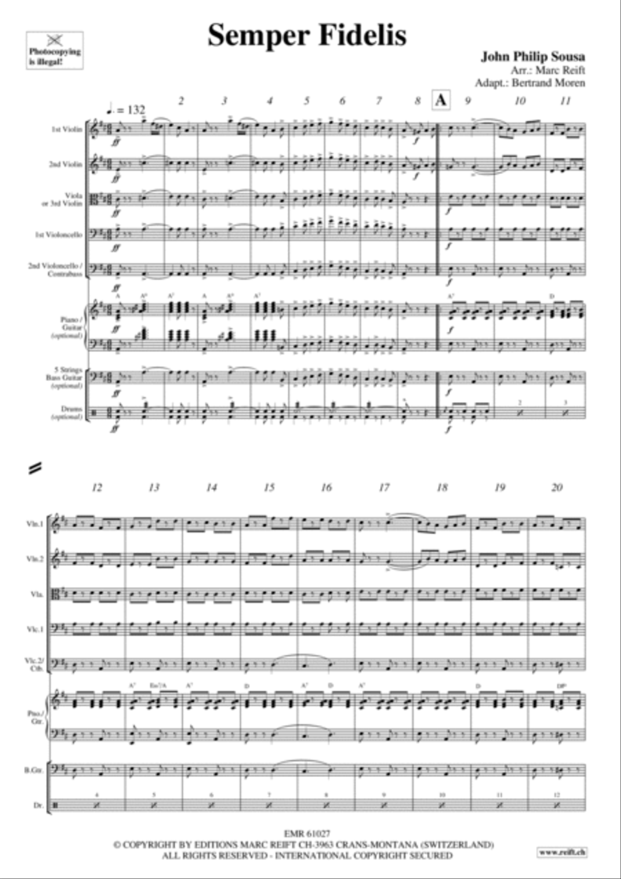 Semper Fidelis String Quintet scores gallery preview page 3