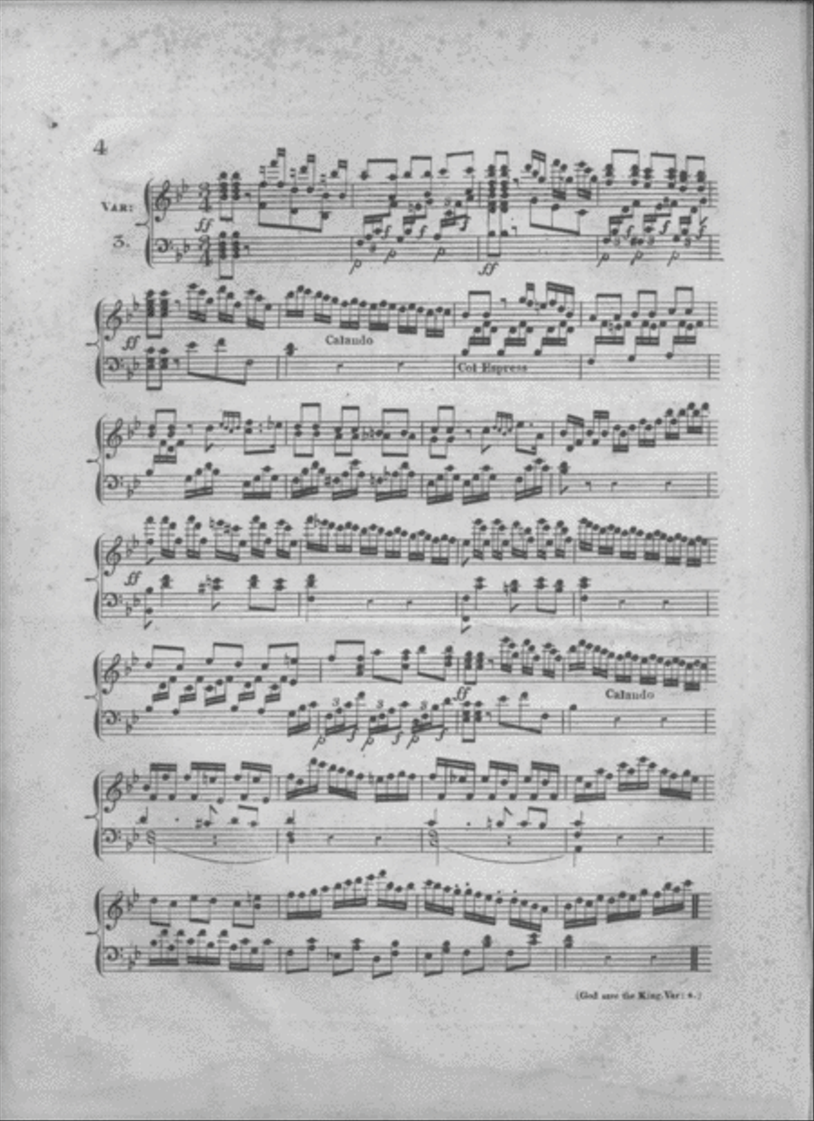 God Save the King with Variations taken from Dussek's Second Sonata, Op. 1 Voice scores gallery preview page 4
