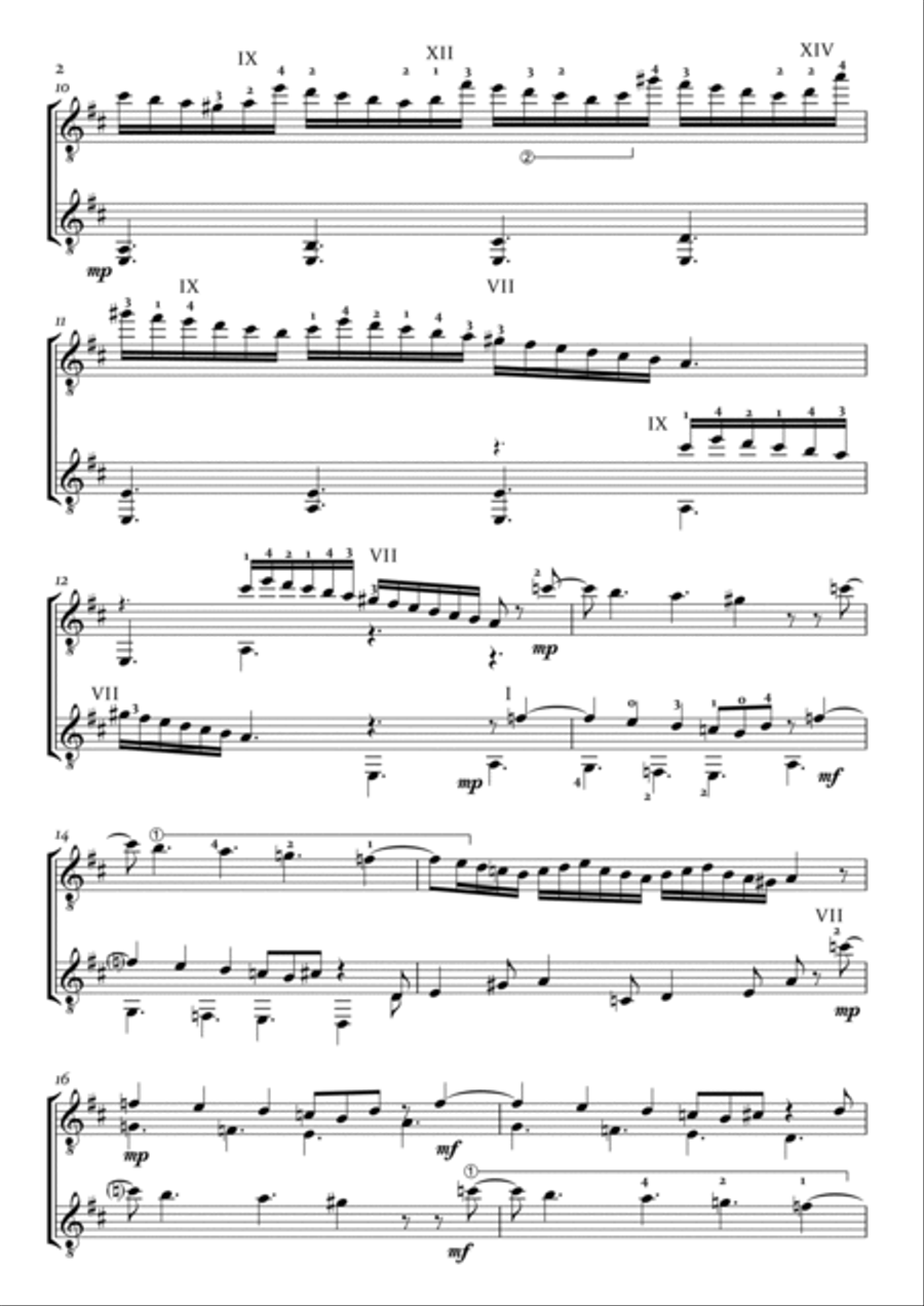 Scarlatti Sonata L265 arranged for Classical Guitar Duo Acoustic Guitar scores gallery preview page 2