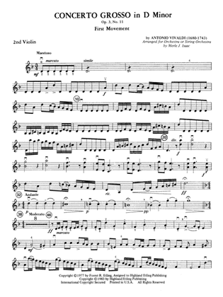 Concerto Grosso in D Minor: 2nd Violin