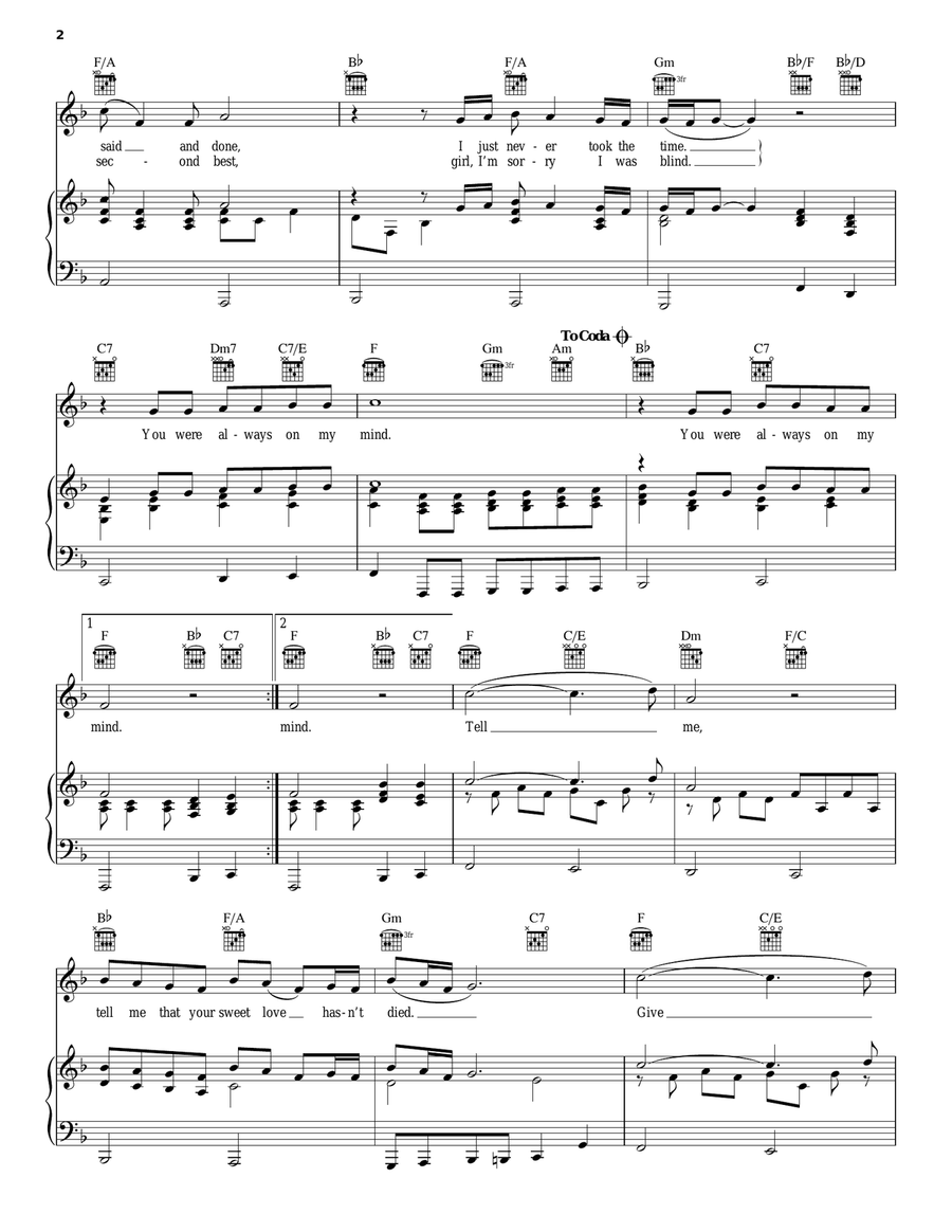 Always On My Mind Acoustic Guitar scores gallery preview page 2