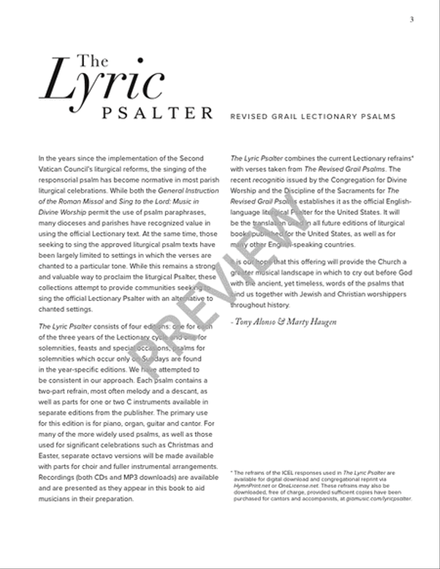 The Lyric Psalter, Year C Piano scores gallery preview page 5