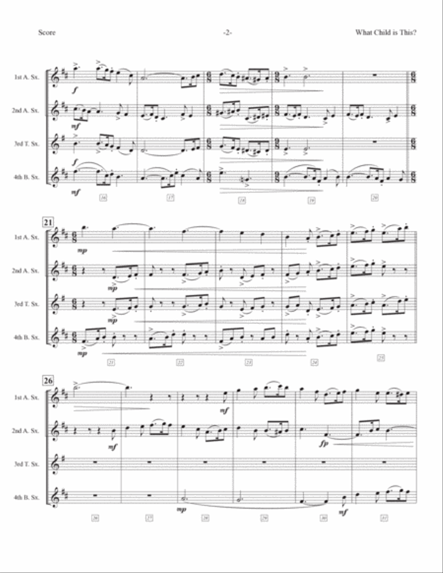 What Child Is This? Woodwind Quartet scores gallery preview page 3