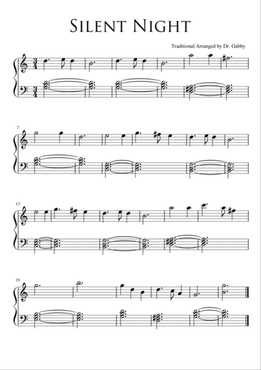 Silent Night For Easy Piano Easy Piano scores gallery preview page 1
